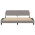 Cama sin colchón tela gris taupe 180x200