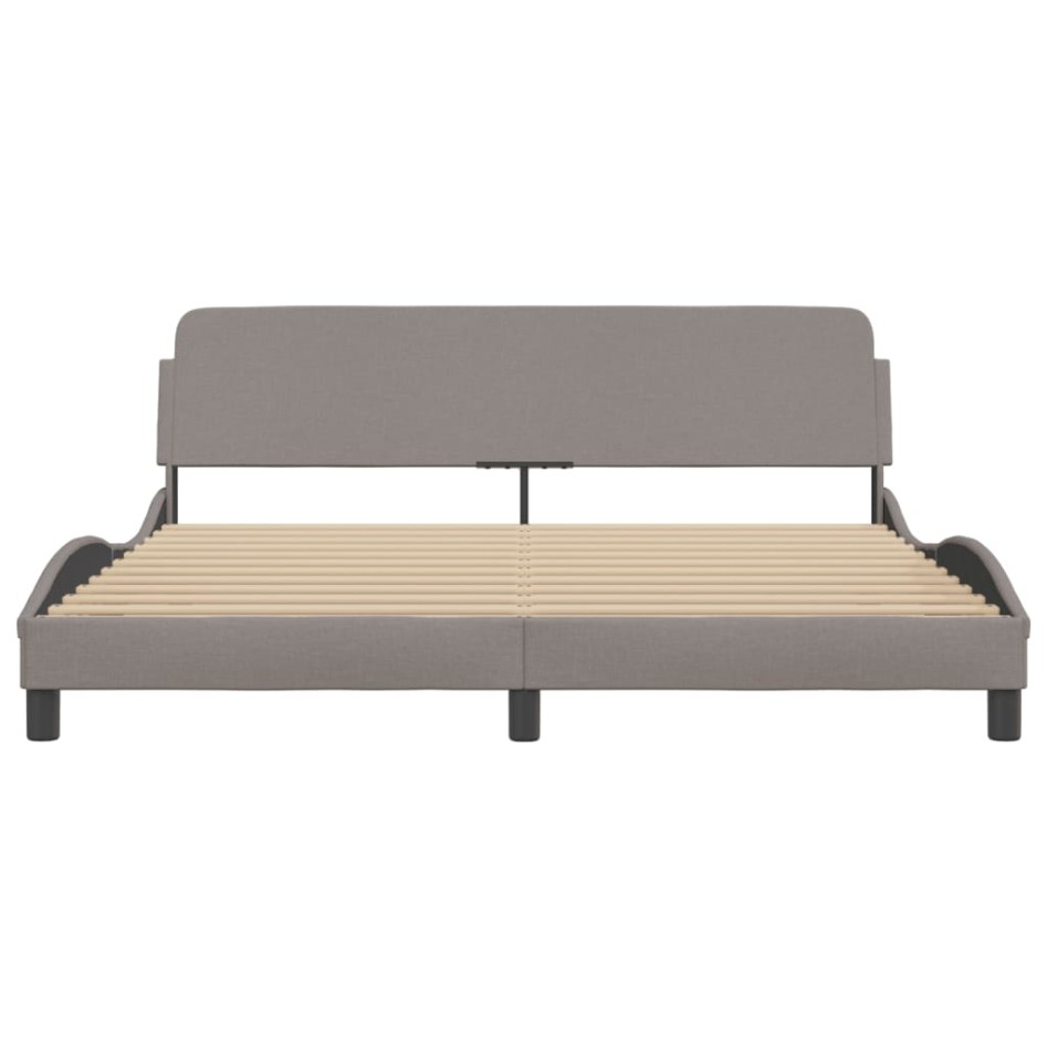 Cama sin colchón tela gris taupe 180x200