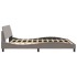 Cama sin colchón tela gris taupe 180x200
