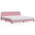 Estructura cama sin colchón terciopelo rosa 200x200