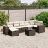 Set sofás de jardín 8 piezas y cojines ratán sintético
