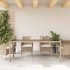 Mesa de jardín superficie de vidrio ratán PE beige 190x90x75