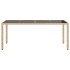 Mesa de jardín superficie de vidrio ratán PE beige 190x90x75