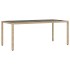 Mesa de jardín superficie de vidrio ratán PE beige 190x90x75