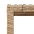 Mesa de jardín superficie de vidrio ratán PE beige 190x90x75