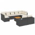 Set de sofás de jardín 10 pzas cojines ratán sintético