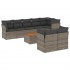 Set de muebles de jardín 9 pzas y cojines ratán sintético