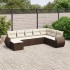Set sofás de jardín 8 piezas y cojines ratán sintético