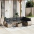Set de muebles de jardín 9 pzas y cojines ratán sintético