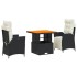 Set comedor de jardín 3 pzas con cojines ratán sintético