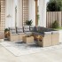 Set de sofás de jardín 9 pzas con cojines ratán sintético
