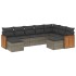 Set de muebles de jardín 9 pzas y cojines ratán sintético