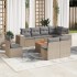 Set de sofás de jardín 9 pzas con cojines ratán sintético