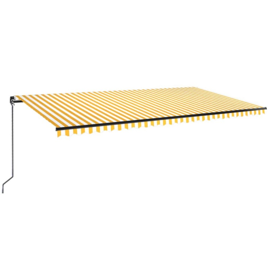 Toldo retráctil manual con luz LED amarillo y blanco 600x350