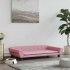 Cama para perros de terciopelo rosa 100x50x21