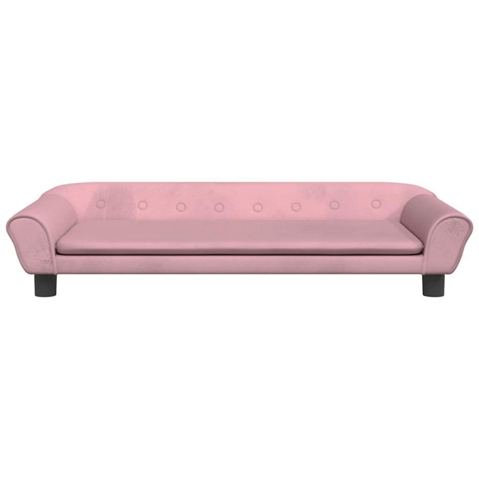 Cama para perros de terciopelo rosa 100x50x21