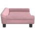 Cama para perros de terciopelo rosa 100x50x21