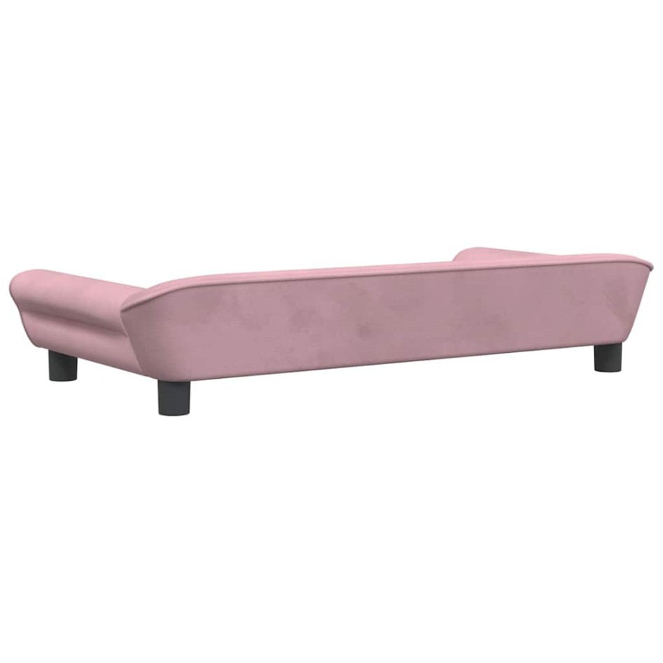 Cama para perros de terciopelo rosa 100x50x21
