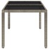 Mesa de jardín superficie de vidrio ratán PE gris 90x90x75