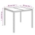 Mesa de jardín superficie de vidrio ratán PE gris 90x90x75