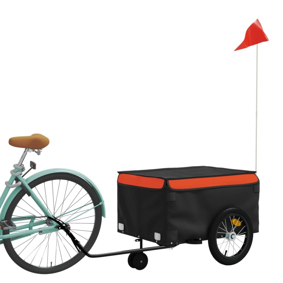 Remolque para bicicleta hierro negro y naranja 45