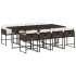 Set comedor para jardín 9 pzas y cojines ratán sintético