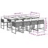 Set comedor para jardín 9 pzas y cojines ratán sintético