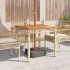 Mesa de jardín ratán sintético madera acacia beige 80x80x75