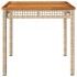 Mesa de jardín ratán sintético madera acacia beige 80x80x75