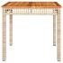 Mesa de jardín ratán sintético madera acacia beige 80x80x75