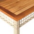 Mesa de jardín ratán sintético madera acacia beige 80x80x75