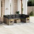 Set de sofás de jardín 10 pzas con cojines ratán sintético
