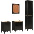 Conjunto de muebles de baño 4 pzas madera maciza mango y