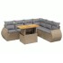 Set sofás de jardín 7 piezas y cojines ratán sintético
