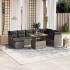 Set de muebles de jardín 9 pzas y cojines ratán sintético