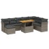 Set de muebles de jardín 9 pzas y cojines ratán sintético