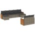 Set de muebles de jardín 9 pzas y cojines ratán sintético