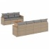 Juego de sofás de jardín con cojines beige 8 pzas ratán