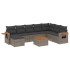 Set de muebles de jardín 9 pzas y cojines ratán sintético