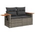 Set de muebles de jardín 9 pzas y cojines ratán sintético