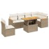 Set sofás de jardín 7 piezas y cojines ratán sintético