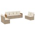 Juego de sofás de jardín con cojines beige 8 pzas ratán