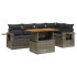 Set de muebles de jardín 6 pzas y cojines ratán sintético