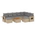 Juego de sofás jardín con cojines beige 10 pzas ratán
