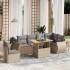 Set sofás de jardín 7 piezas y cojines ratán sintético