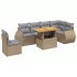 Set sofás de jardín 7 piezas y cojines ratán sintético