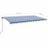 Toldo retráctil manual con luz LED azul y blanco 600x350