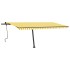 Toldo retráctil manual con luz LED amarillo y blanco 500x350