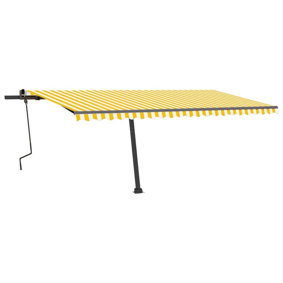 Toldo retráctil manual con luz LED amarillo y blanco 500x350
