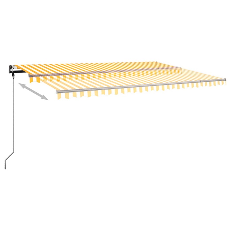 Toldo retráctil manual con luz LED amarillo y blanco 500x350